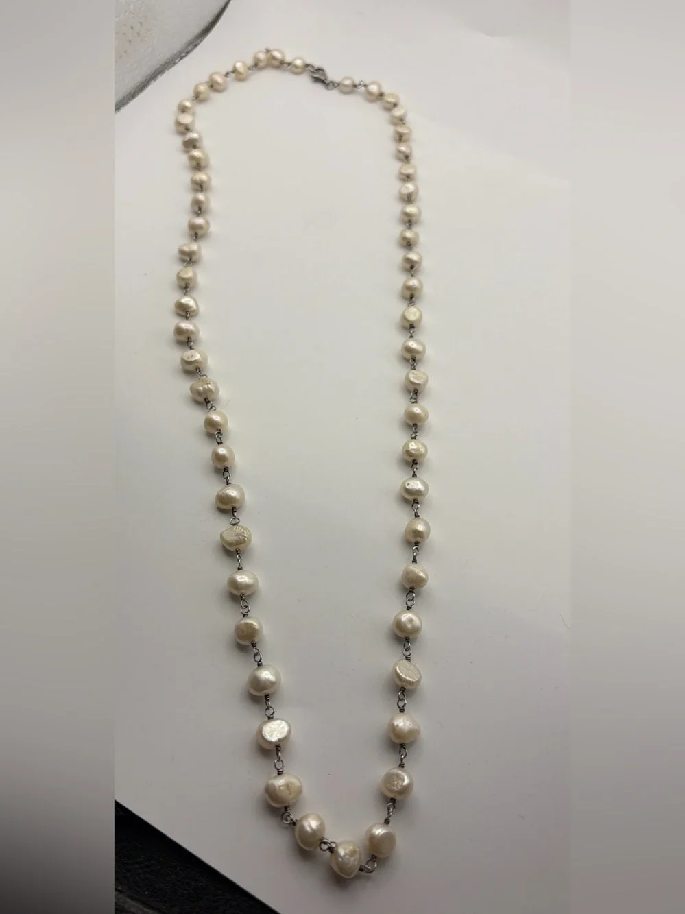 Silpada Long Pearl Station Necklace - 
